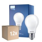 Lot 12x Philips Master LED E27 Poire Filament Dépolie 10.5W 1521lm - 922-927 Dim To Warm | Meilleur Rendu Des Couleurs - Dimmable - Équivalent 100W
