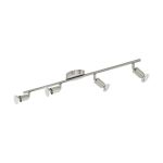 Eglo Plafonnier Buzz-LED Acier Nickel Satiné 4x2.8W 4x250lm - 830 Blanc Chaud | IP20 - Incl. 4x GU10