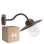 Voordeelpak 6x Nordlux Luxembourg Wandlamp Metaal en Glas Roestig | IP54 - Geschikt voor E27